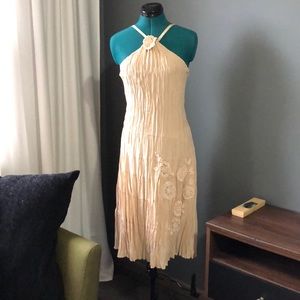 BCBG flapper style cream dress